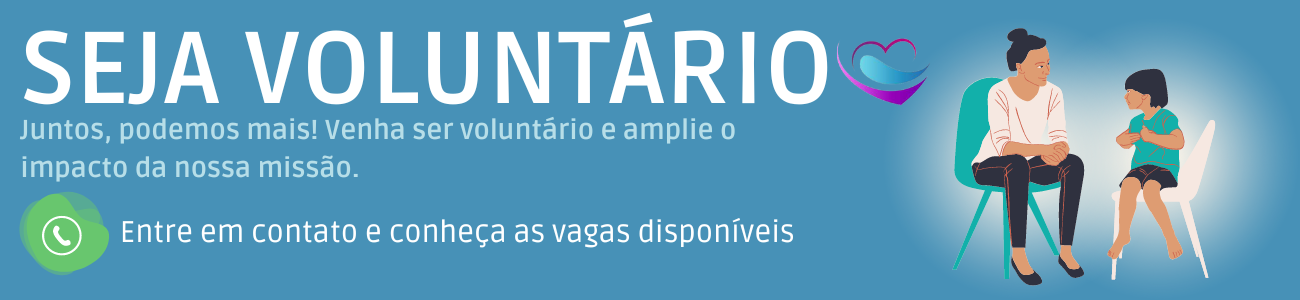Seja Voluntário. Juntos podemos mais! Venha ser voluntário e amplie o impacto da nossa missão. Entre em contato e conheça as vagas disponíveis.